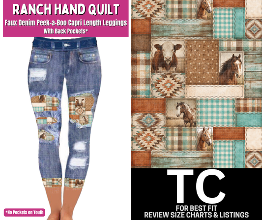 Ranch Hand Quilt Capri Faux Denim Peekaboo
