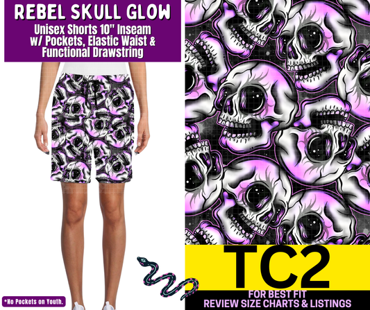 Rebel Skull Glow Unisex Shorts