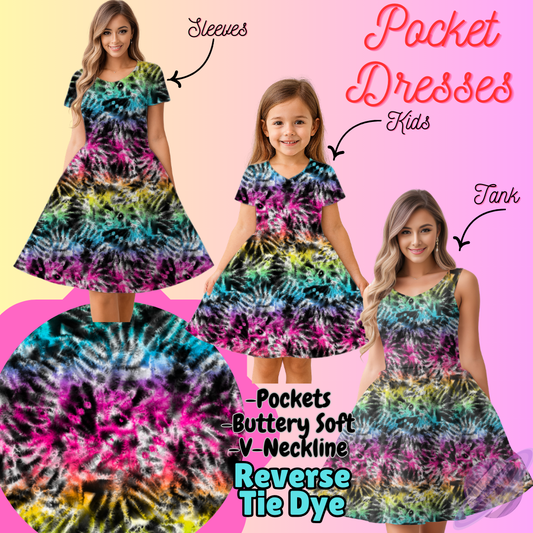REVERSE TIE DYE-POCKET DRESS PREORDER-CLOSING 3/16
