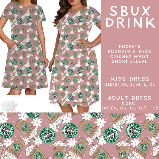 Batch #592 - Fun Run 27 - Closes 9/30 - ETA late Nov - SBux Drink Adult & Kids Dresses