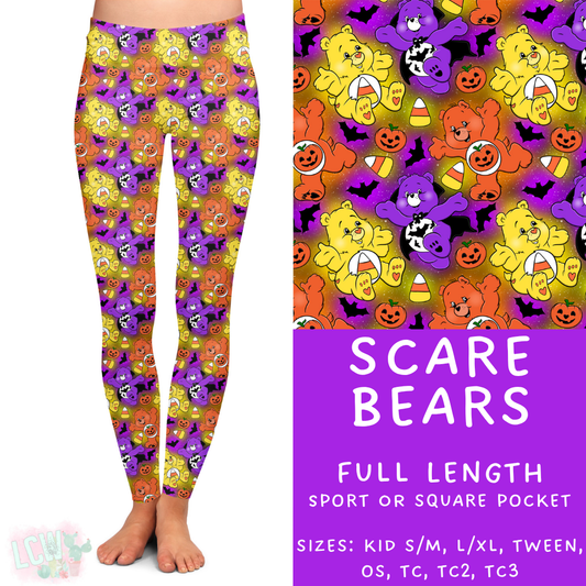 Ready To Ship - Scare Bears Full Length Leggings - TC