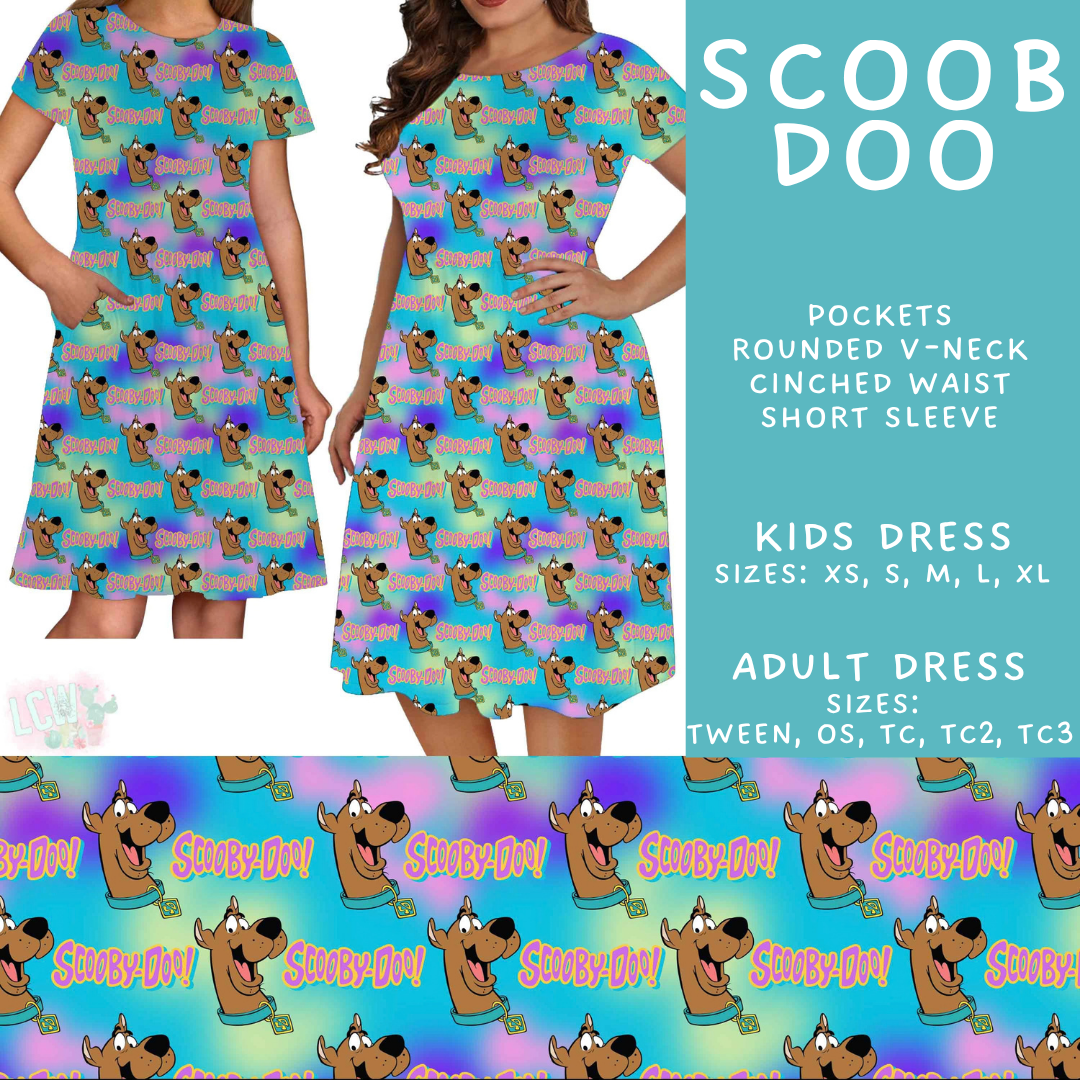 Batch #601 - Cool Characters 19 - Closes 10/21 - ETA mid Dec - Scoob Doo Adult & Kids Dresses