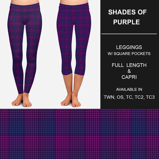 RTS - Shades of Purple Leggings w/ Pockets