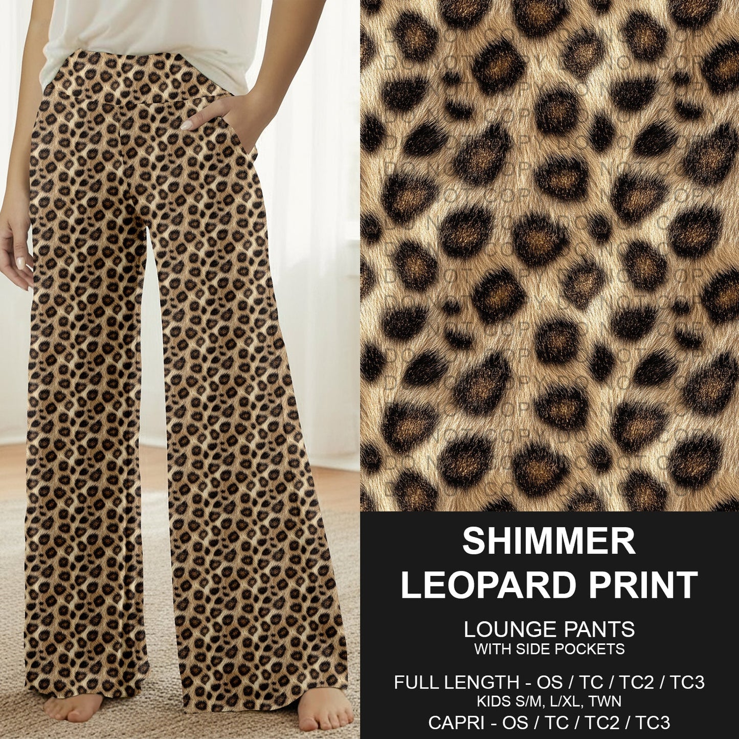 B289 - Preorder Shimmer Leopard Print Lounge Pants (Closes 5/10. ETA: mid July)