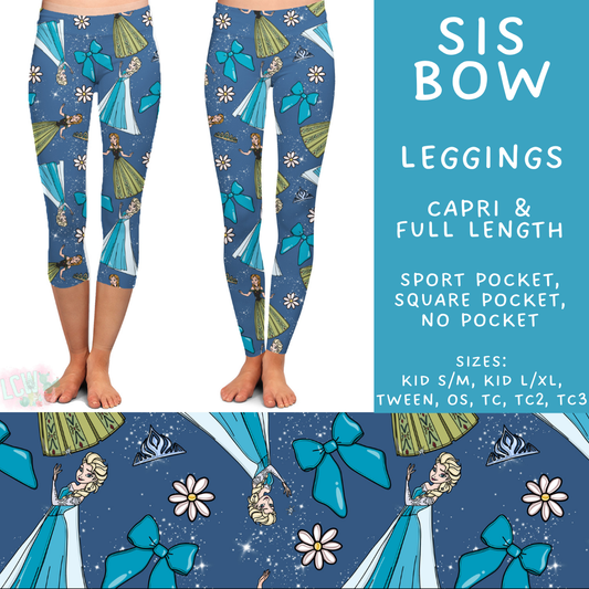 Batch #503 - Princess Bows - Closes 3/13 - ETA mid May - Sis Bow Full and Capri Length Leggings