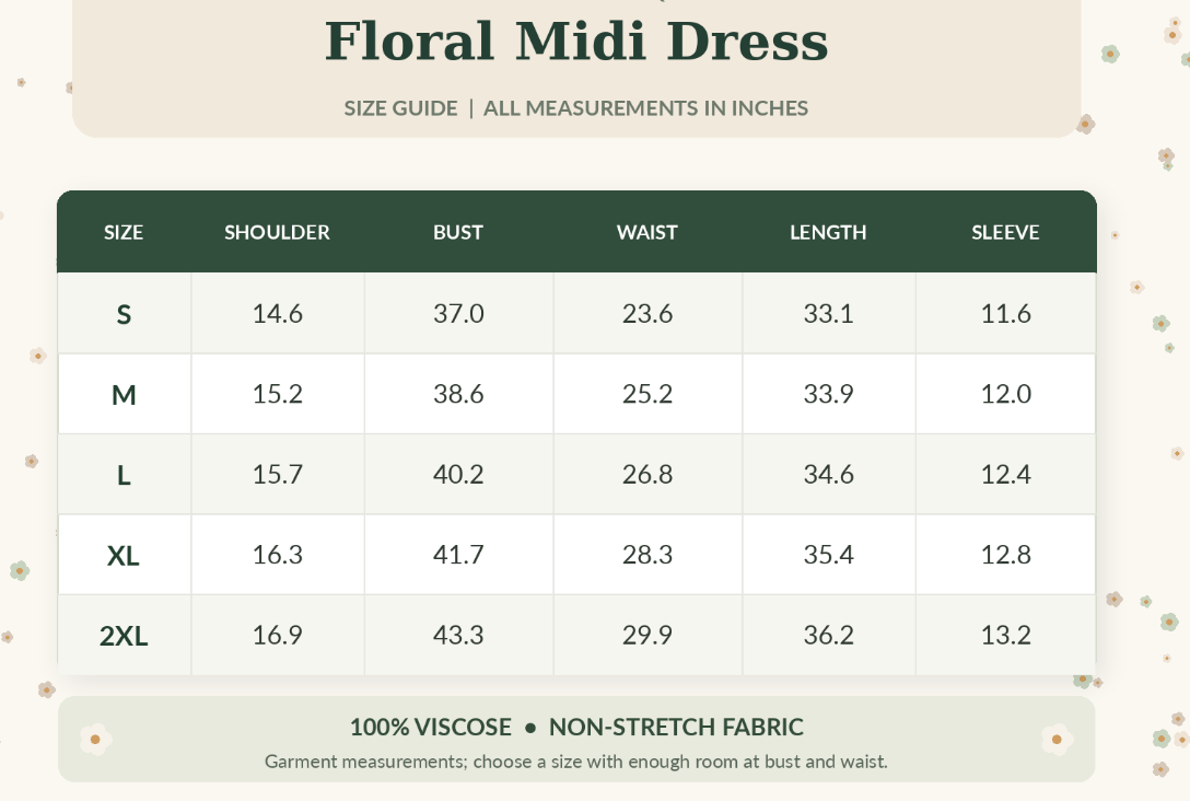 Floral Midi Dress – Flowy V-Neck Dress