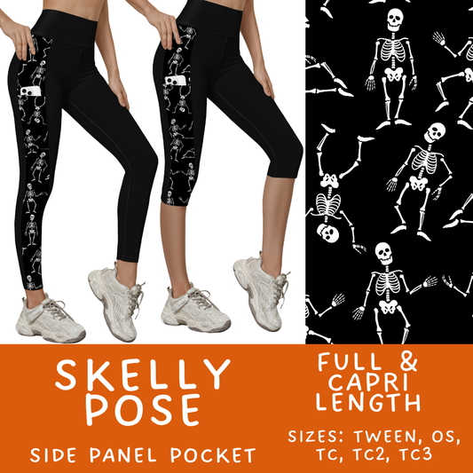 Batch #568 - Halloween Spooky Sets 3 - Closes 8/12 - ETA early October - Skelly Pose Pattern Side Pocket Capris & Leggings
