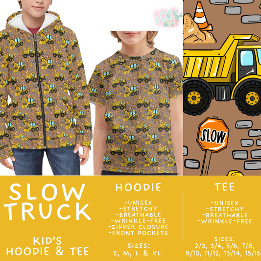 Batch #563 - Made for Play Collection - Closes 7/31 - ETA late Sept - Slow Truck Kid's Unisex Hoodie & Tee