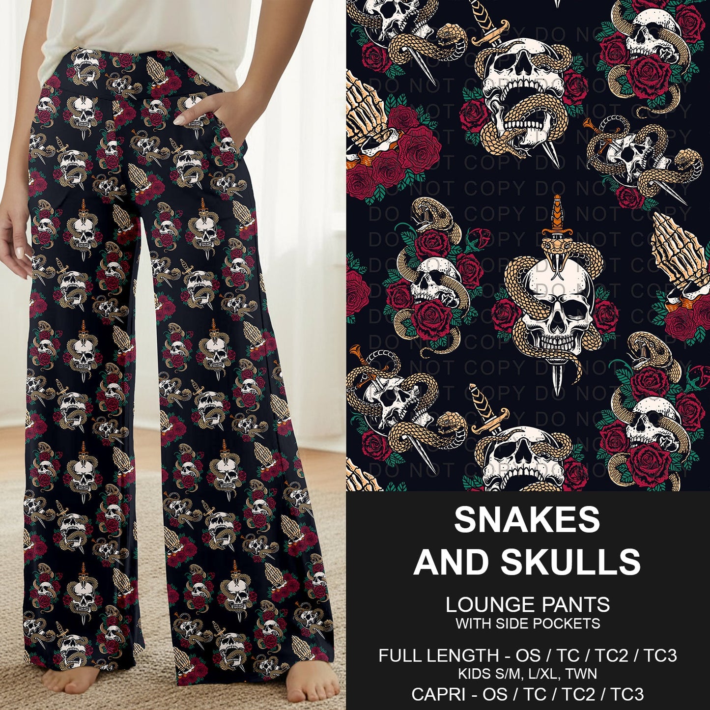 B318 - Preorder Snakes and Skulls Lounge Pants (Closes 10/25. ETA: late Dec.)