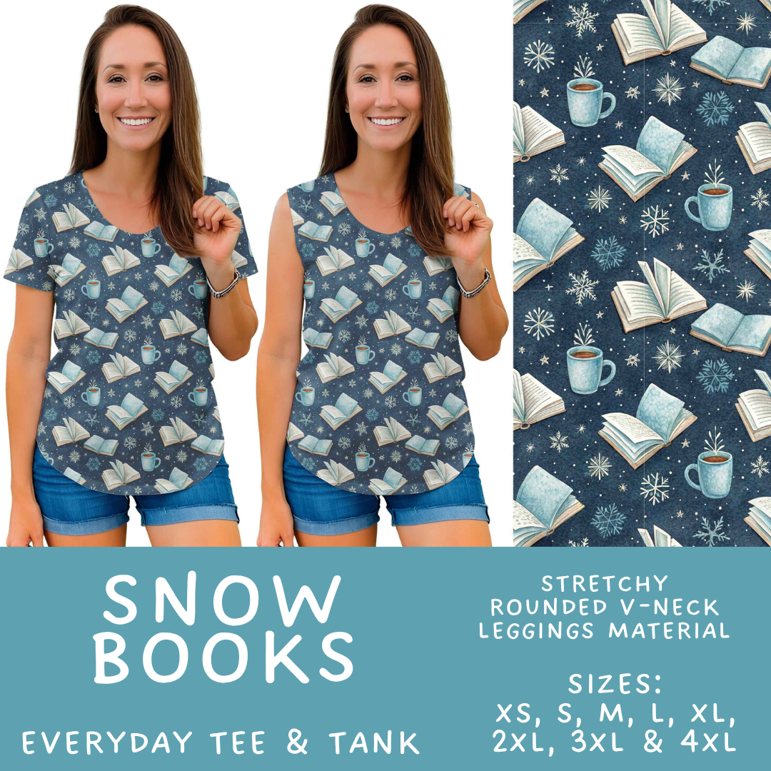 Batch #611 - Winter Collection - Closes 11/9 - ETA early/mid Jan - Snow Books Everyday Tank & Tee