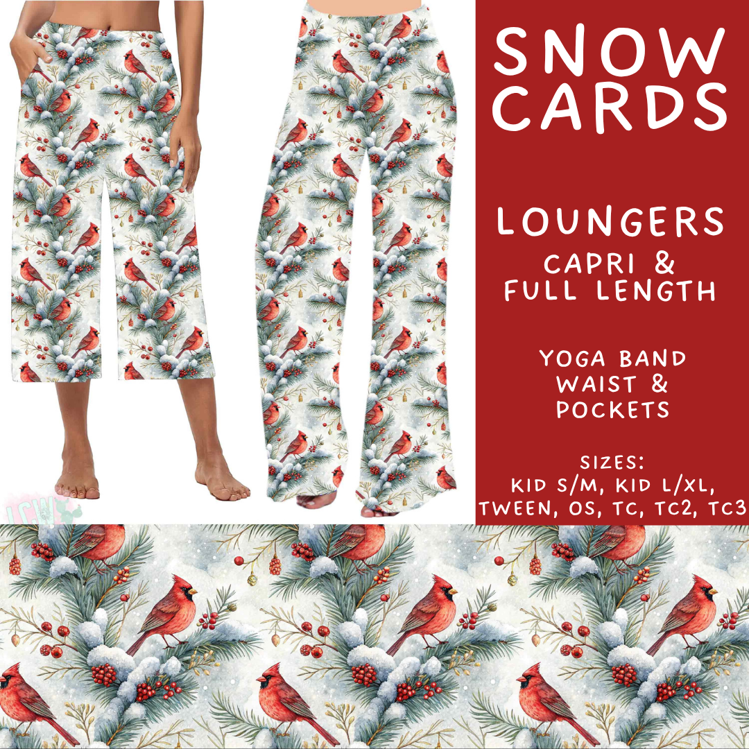 Batch #611 - Winter Collection - Closes 11/9 - ETA early/mid Jan - Snow Cards Capri and Full Length Loungers