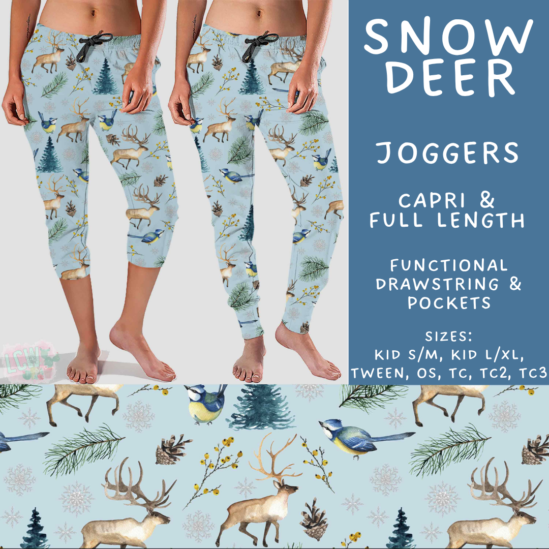 Batch #611 - Winter Collection - Closes 11/9 - ETA early/mid Jan - Snow Deer Full and Capri Length Joggers