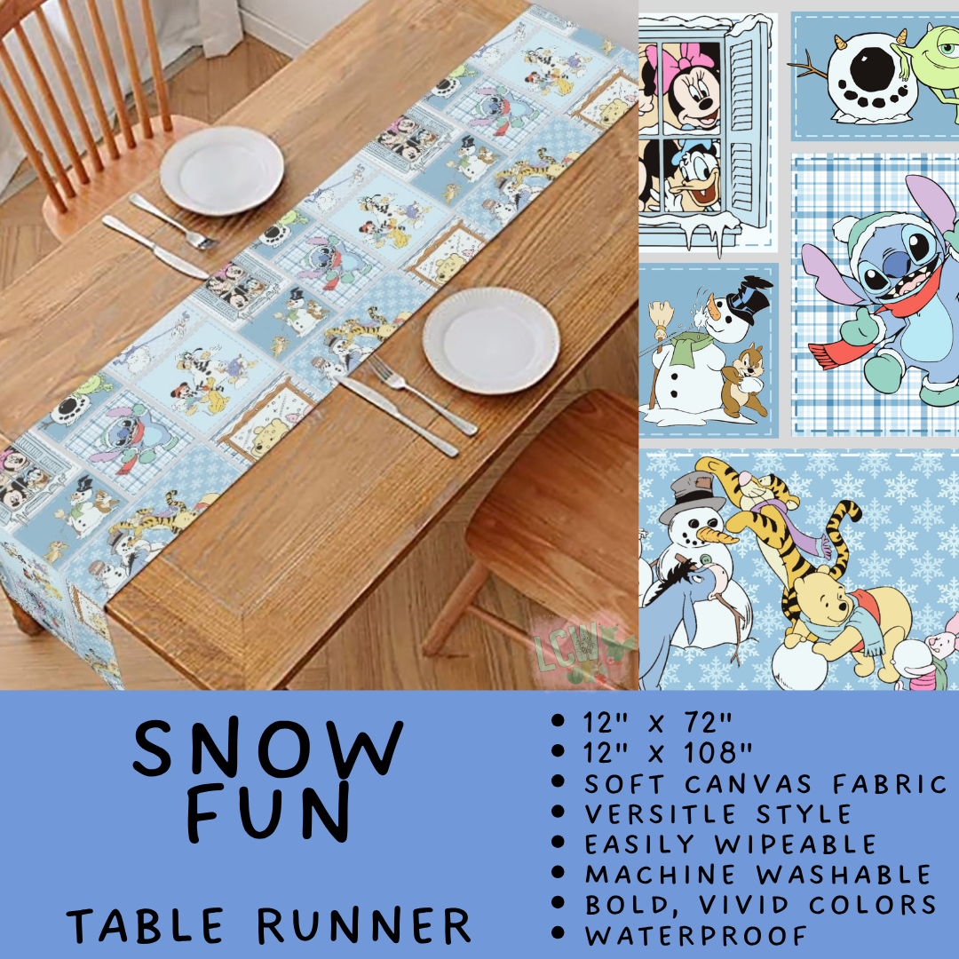 Batch #602 - Table Runners & Placemats - Closes 10/23 - ETA mid Dec - Snow Fun Table Runner