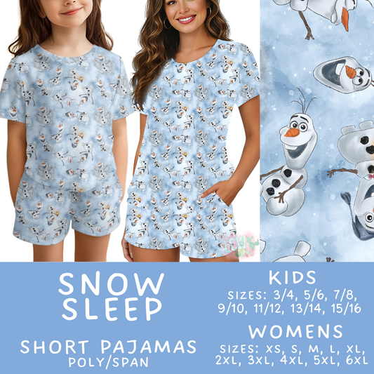 Batch #505 - Cozy Collection Pajamas - Closes 3/18 - ETA mid May - Snow Sleep Women's & Kid's Short Pajama Set