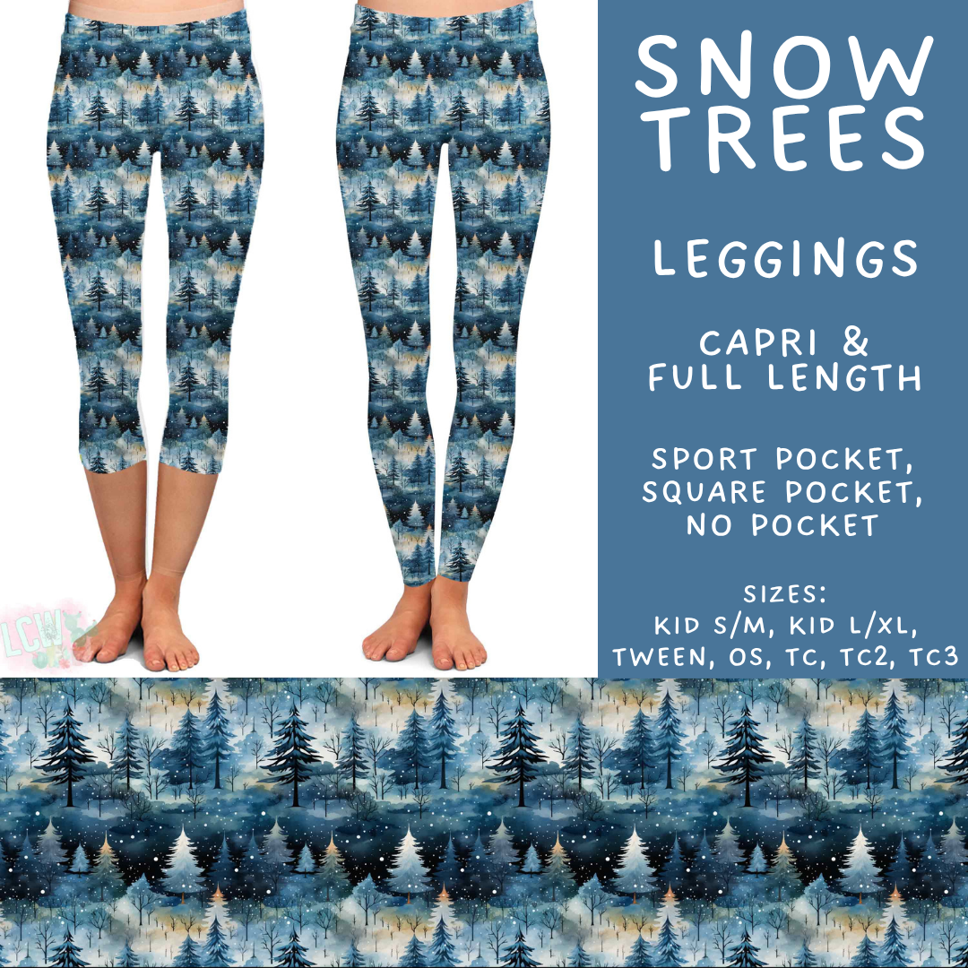 Batch #611 - Winter Collection - Closes 11/9 - ETA early/mid Jan - Snow Trees Full and Capri Length Leggings