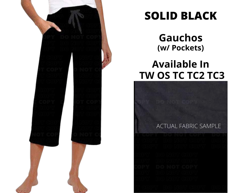 Solid Black Capri Lounge Pants