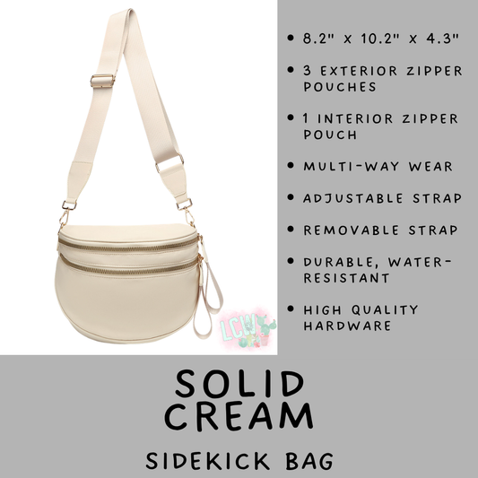 Batch #577 - Sidekick Bag - Closes 8/28 - ETA early/mid October - Solid Cream Sidekick Bag
