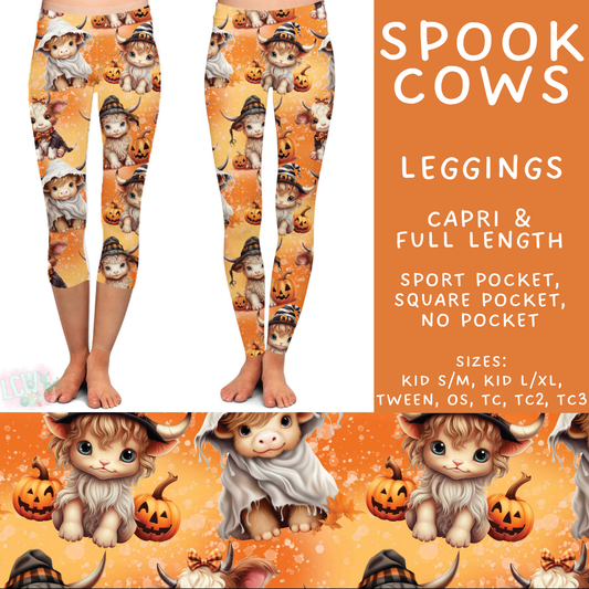 Batch #560 - Halloween 4 - Closes 7/26 - ETA late Sept - Spook Cows Full and Capri Length Leggings