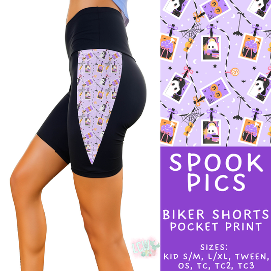 Batch #568 - Halloween Spooky Sets 3 - Closes 8/12 - ETA early October - Spook Pics Side Panel Biker Shorts