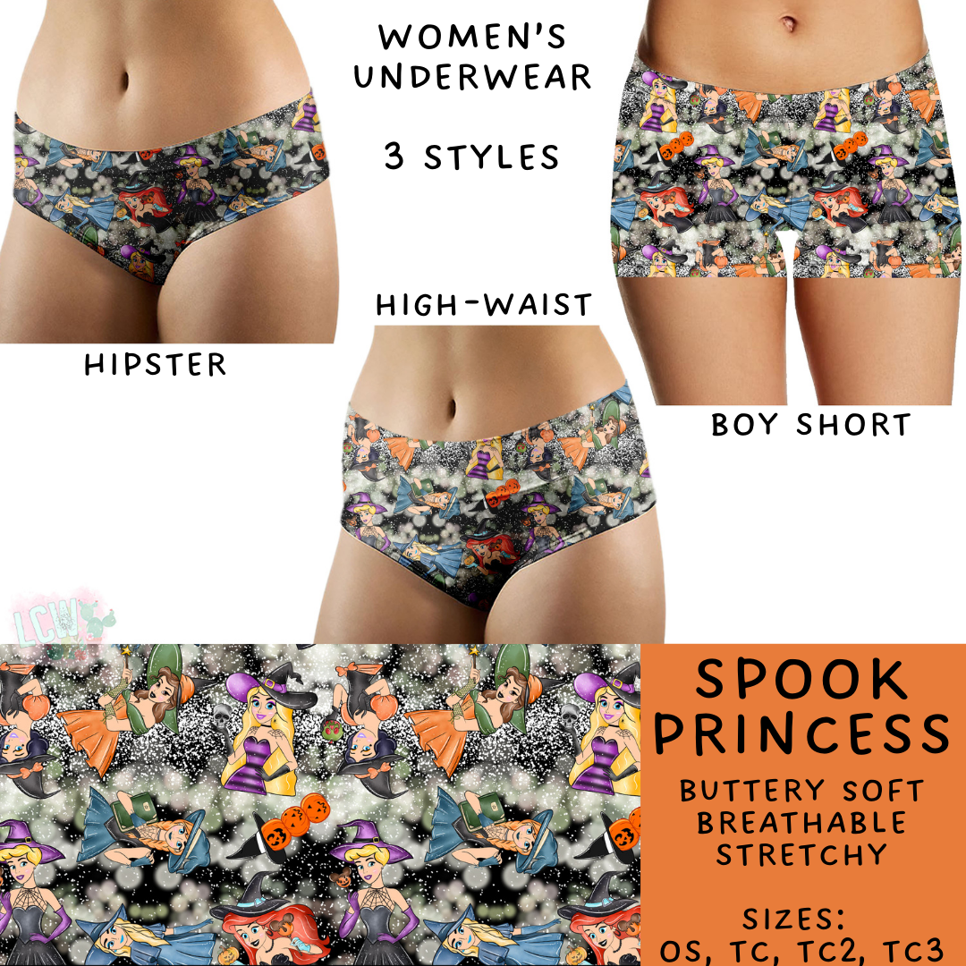 Ready To Ship - Spook Princess Women's Underwear - Boy Short OS & TC - Hipster OS & TC