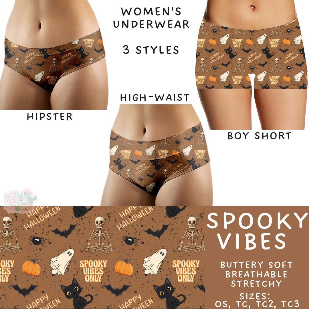 Ready To Ship - Spooky Vibes Women's Underwear - Boy Short OS & TC2
