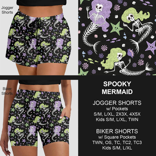 B281 - Preorder Spooky Mermaid Jogger/Biker Shorts (Closes 3/25. ETA: early June)