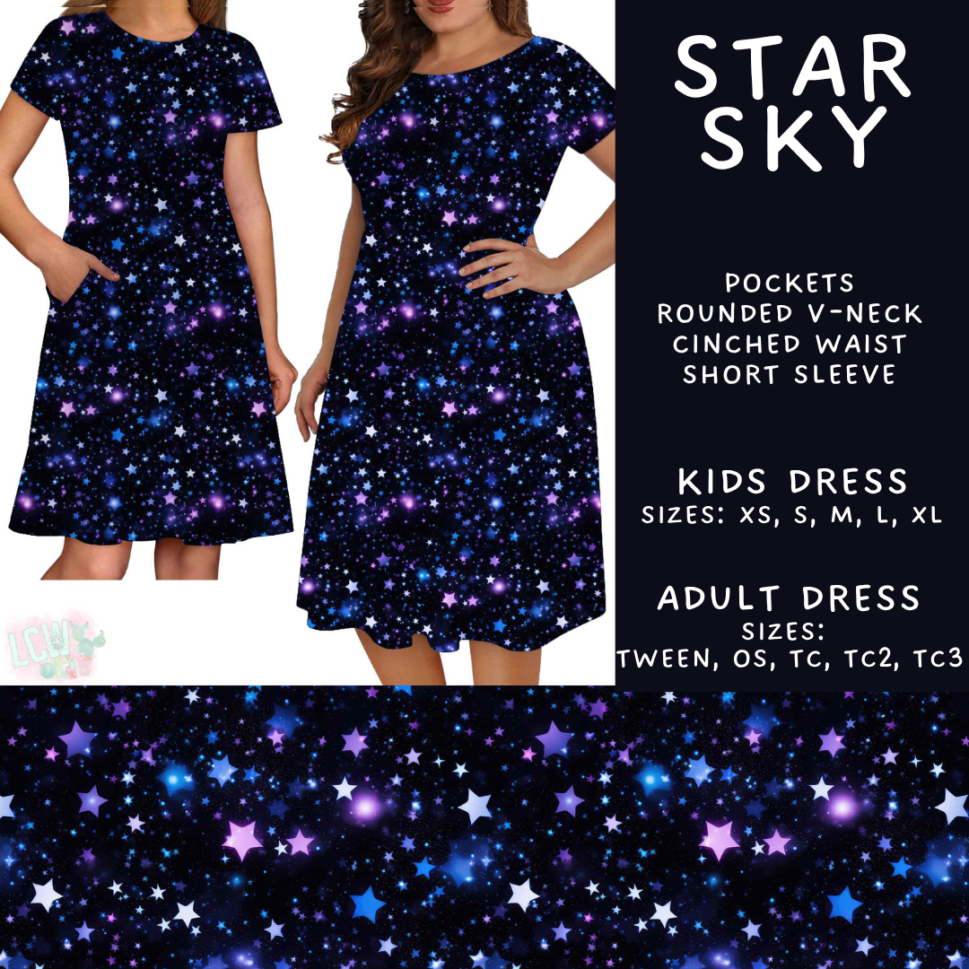 Batch #592 -  Fun Run 27 - Closes 9/30 - ETA late Nov - Star Sky Adult & Kids Dresses