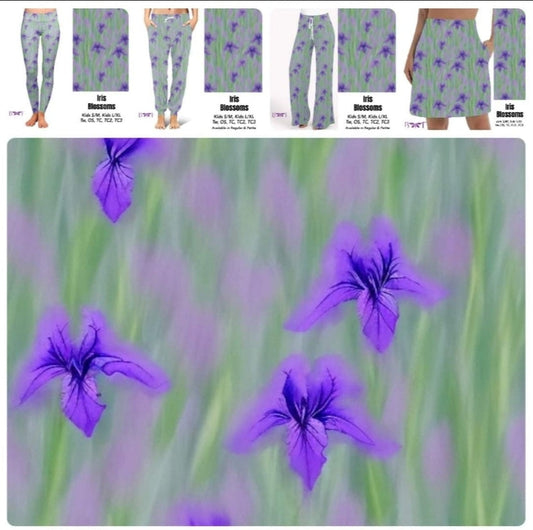 Iris Blossoms capris and skorts with pockets