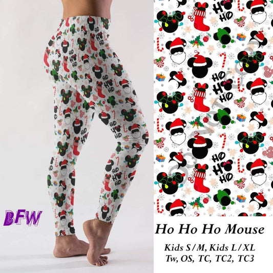 HO HO HO mouse leggings, Capris, and unisex loungers