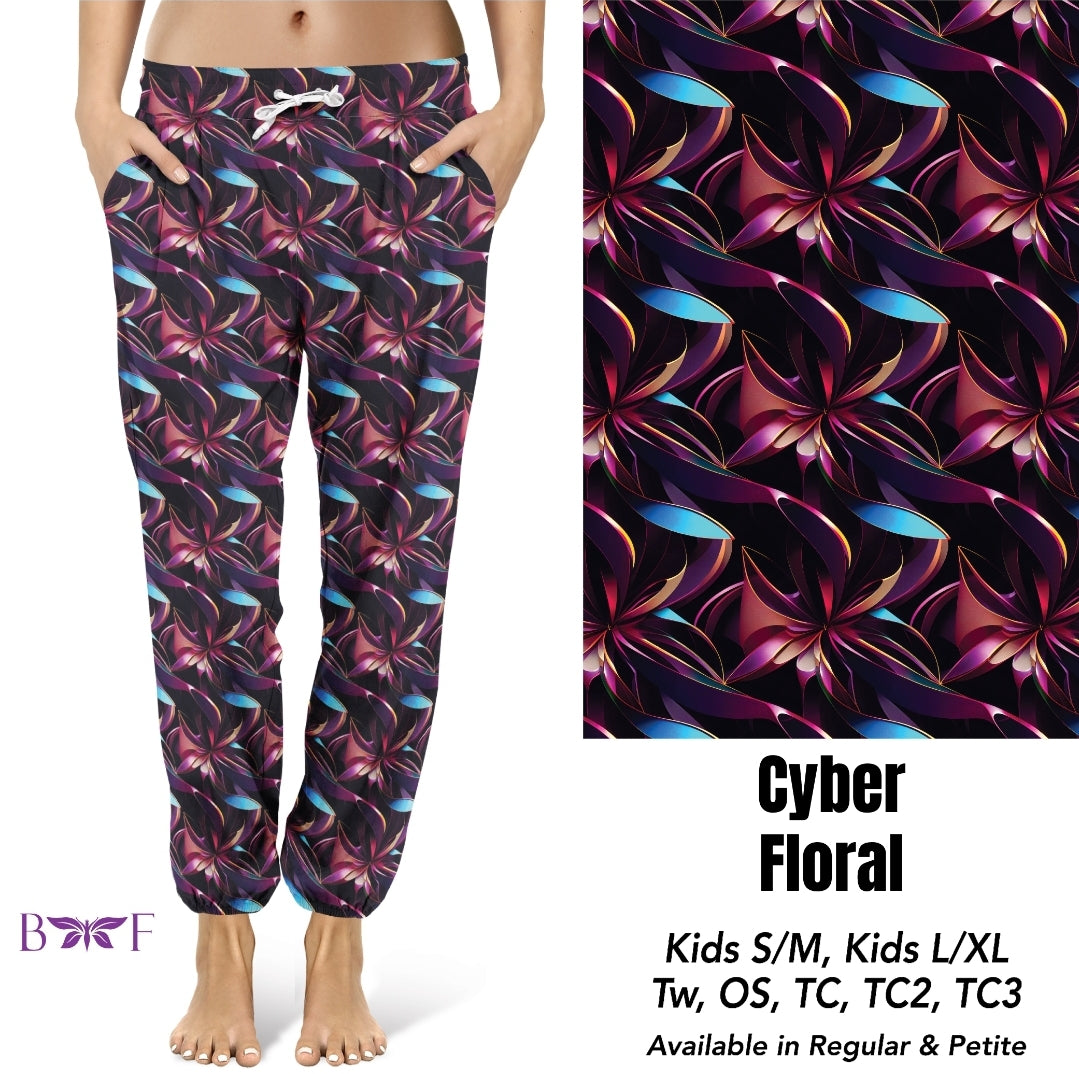 Cyber Floral Capris and Biker Shorts