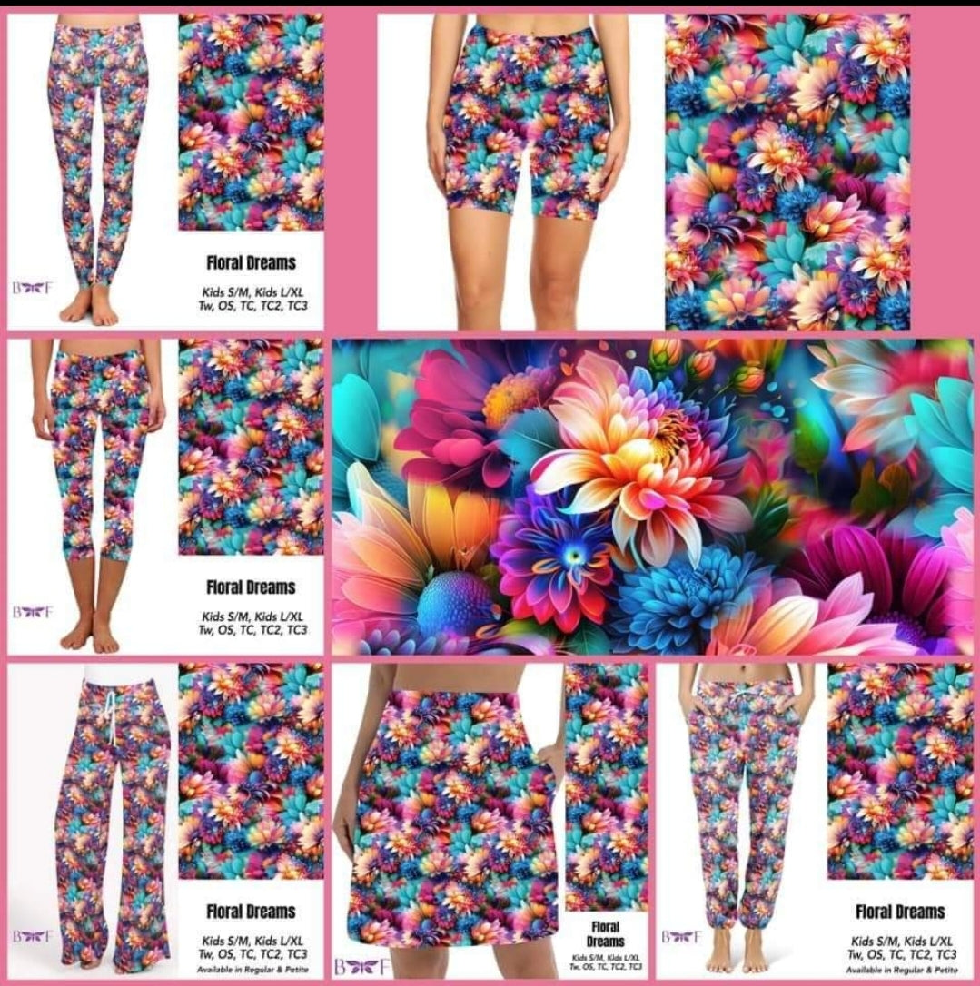 Floral Dreams Leggings, Capris, Lounge Pants and Joggers *Preorder #0615