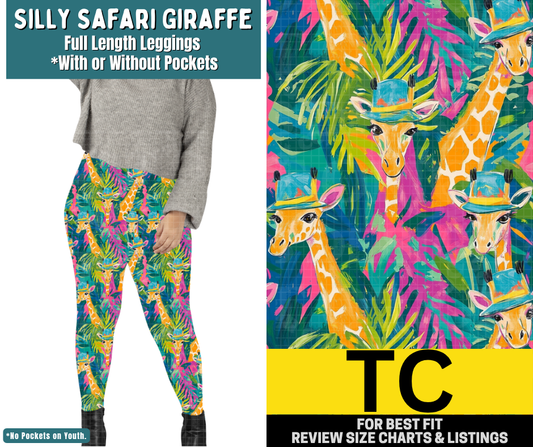 Silly Safari Giraffe Full Length Leggings w/ Pockets