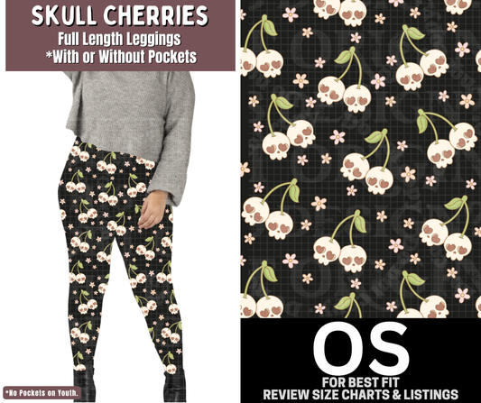 Skull Cherries Full Length Leggings w/ Pockets