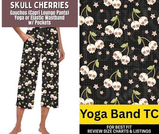 Skull Cherries Capri Gauchos