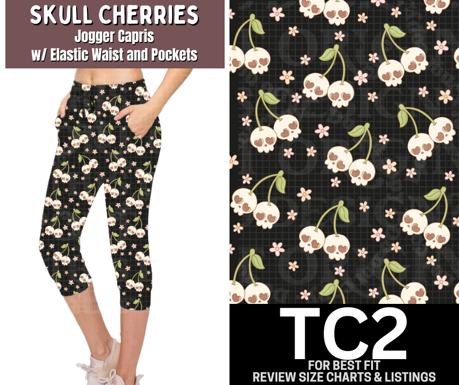 Skull Cherries Jogger Capri