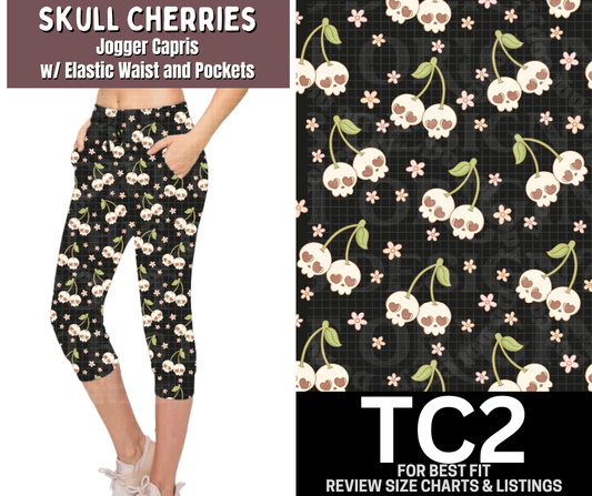 Skull Cherries Jogger Capri