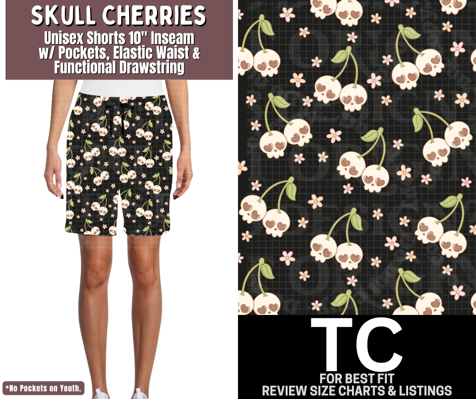 Skull Cherries Unisex Shorts