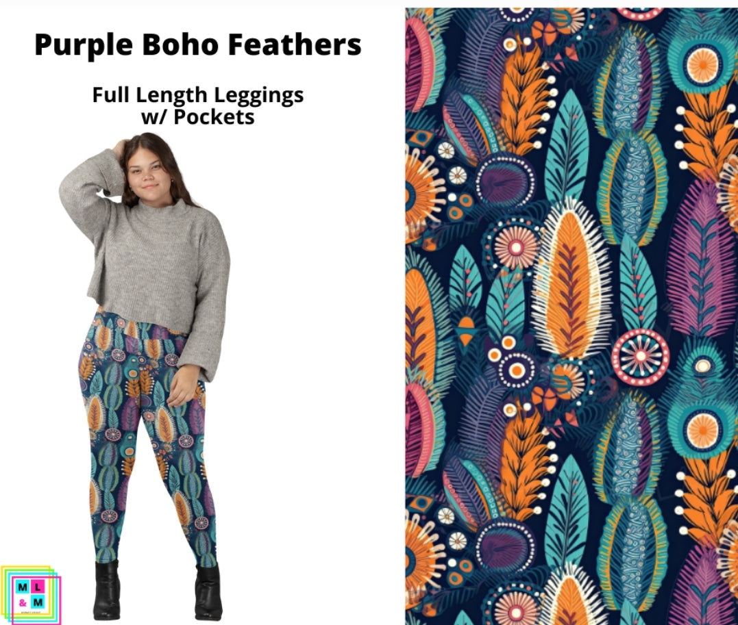 Purple Feather Leggings  Purple feather, Leggings shop, Purple