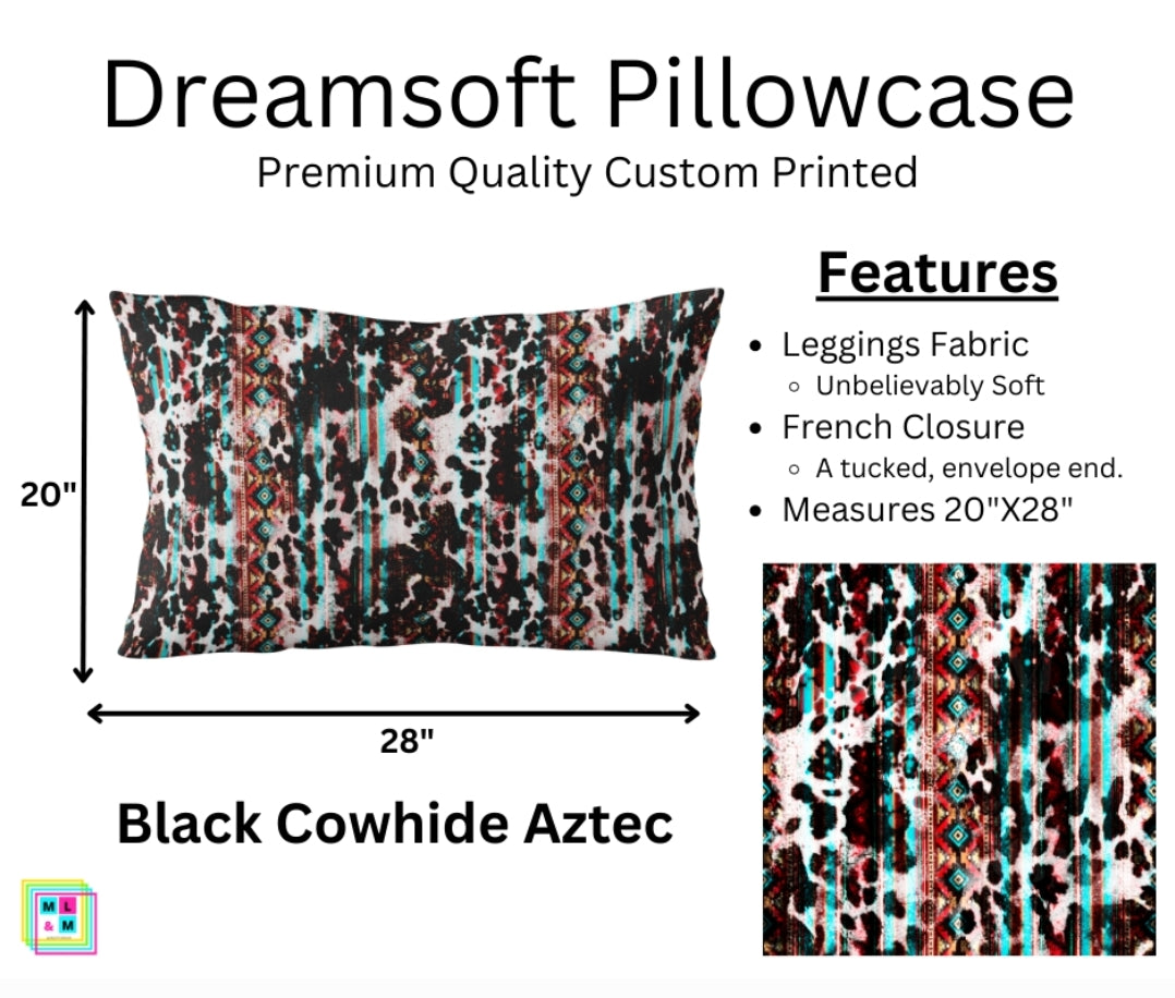 Black Cowhide Aztec Dreamsoft Pillowcase