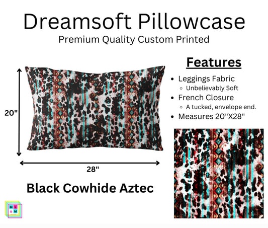 Black Cowhide Aztec Dreamsoft Pillowcase