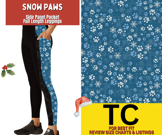 Snow Paws Side Panel Pocket Full Length Leggings