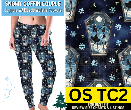 Snowy Coffin Couple Joggers Choose Fleece or Traditional