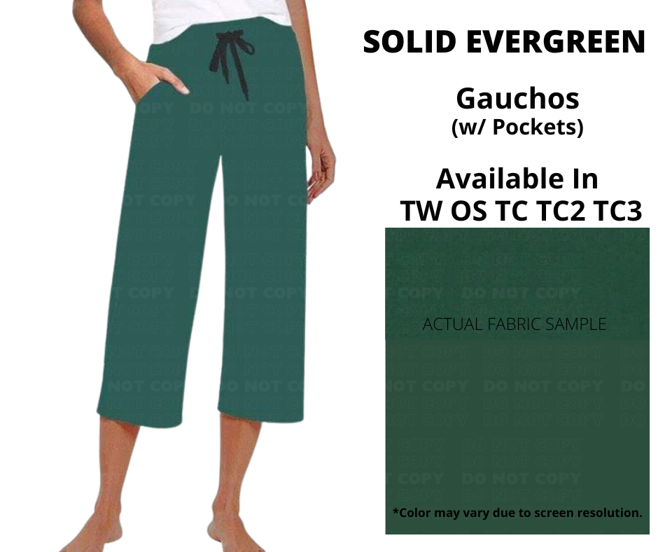 Solid Evergreen Capri Lounge Pants