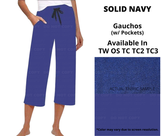 Solid Navy Capri Lounge Pants