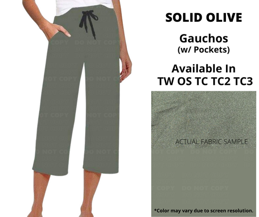 Solid Olive Capri Lounge Pants