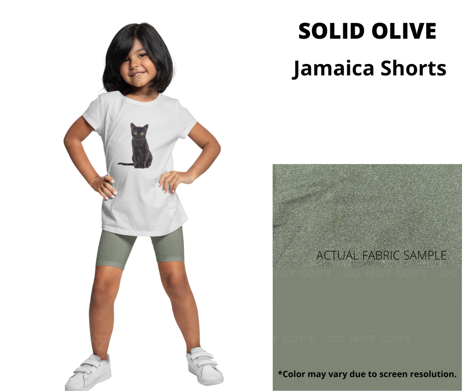 Solid Olive Youth Jamaica Shorts