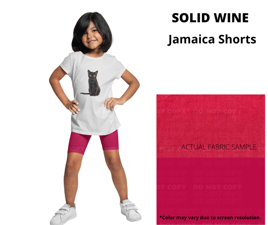 Solid Wine 9" Shorts w/ Pockets