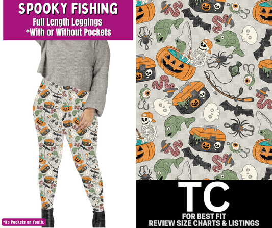 Spooky Fishing Full Length Leggings w/ Pockets