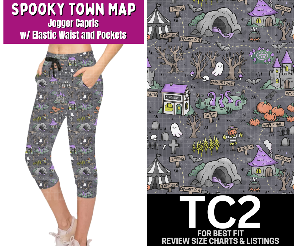 Spooky Town Map Jogger Capri