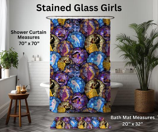 Preorder! Closes 1/6. ETA March. Stained Glass Girls Custom Shower Curtain and/or Bath Mat